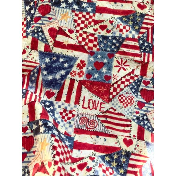 Patriotic Scrub Top With Love & Flags Print - Picture 3 of 9